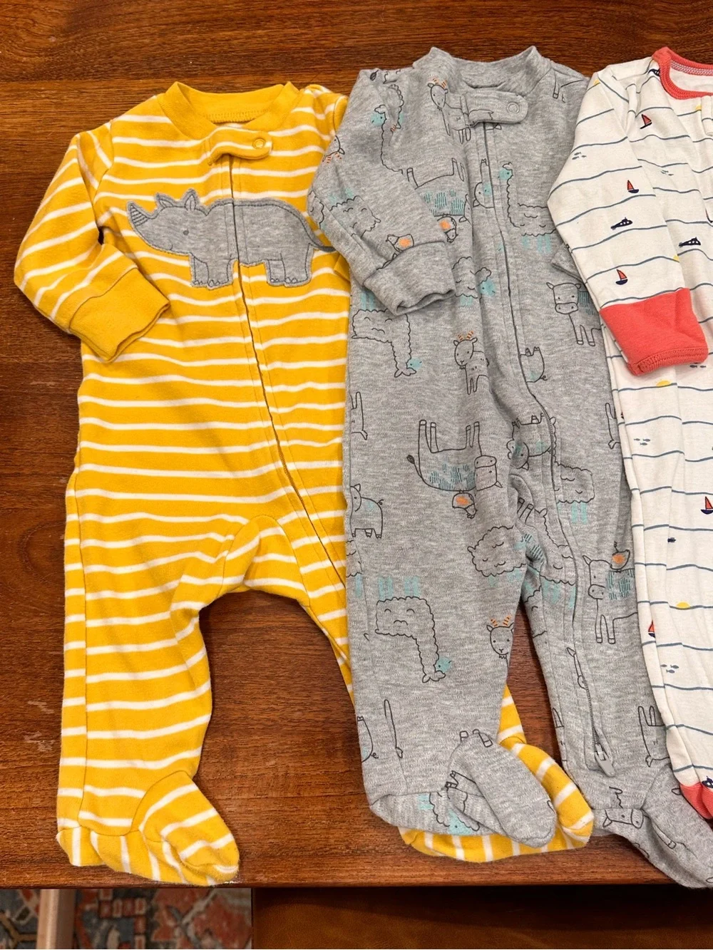 EUC/New Set of 4 Baby Boy Footies, 3-6 Months